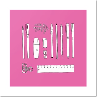 Stationery in pink Posters and Art